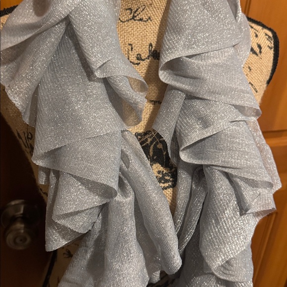 70” Silver Ruffled Scarf - Picture 2 of 3